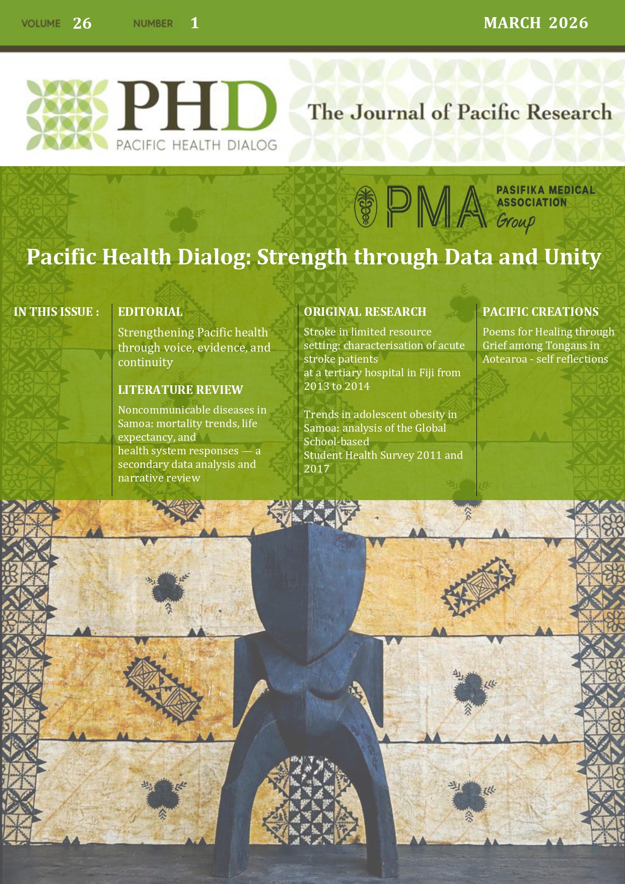 					View Vol 26 No 1 (2026): Pacific Health Dialog: Strength through Data and Unity
				